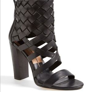 Dolce Vita “Nakita” basket weave black heels